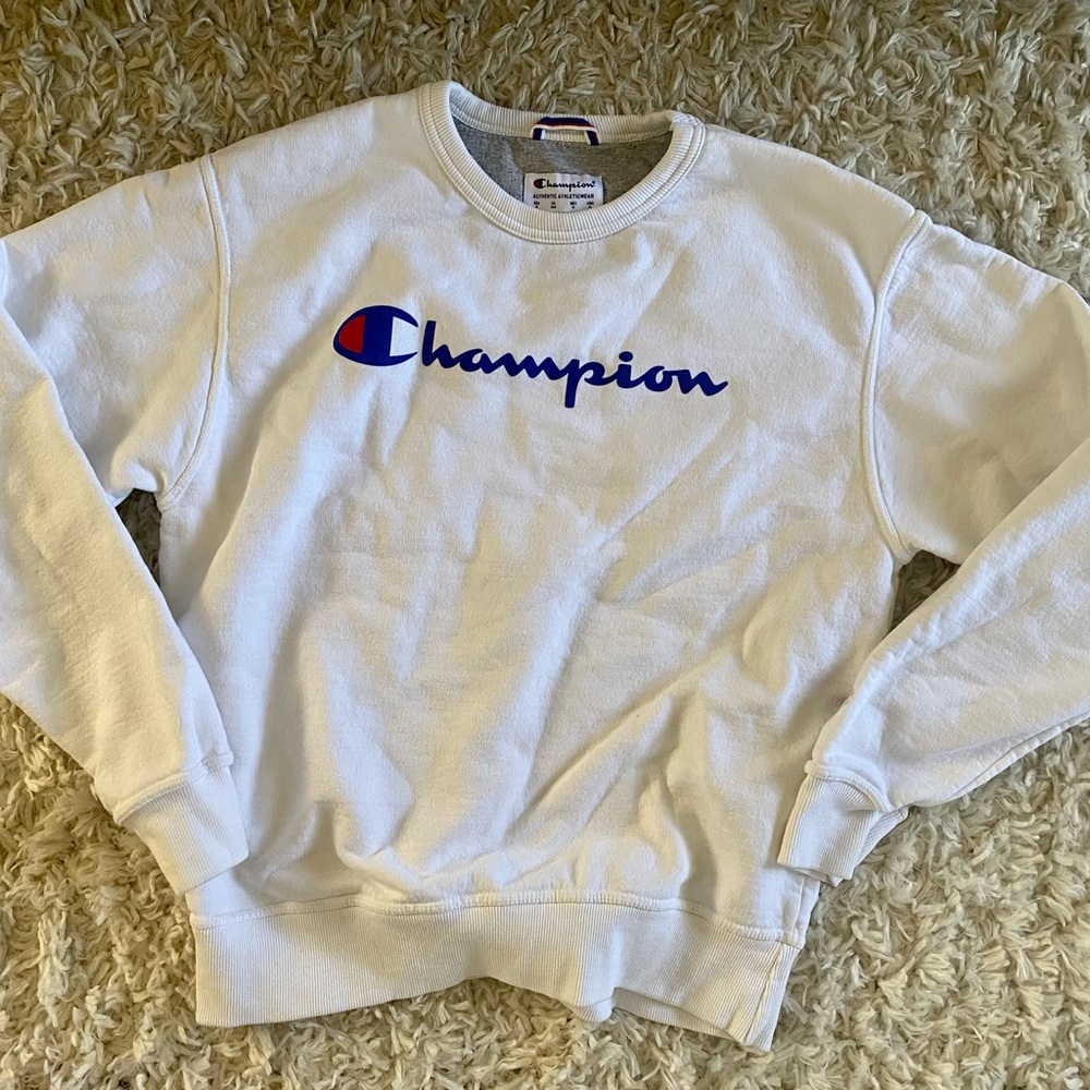 White Champion Crewneck Sweatshirt